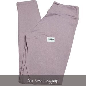 LuLaRoe OS One Size Solid Leggings Heathered Lilac NEW